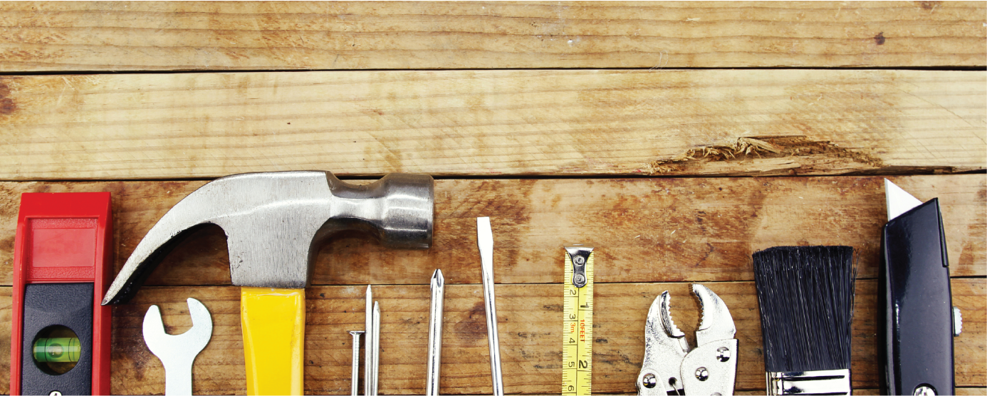 Tops of various tools showing