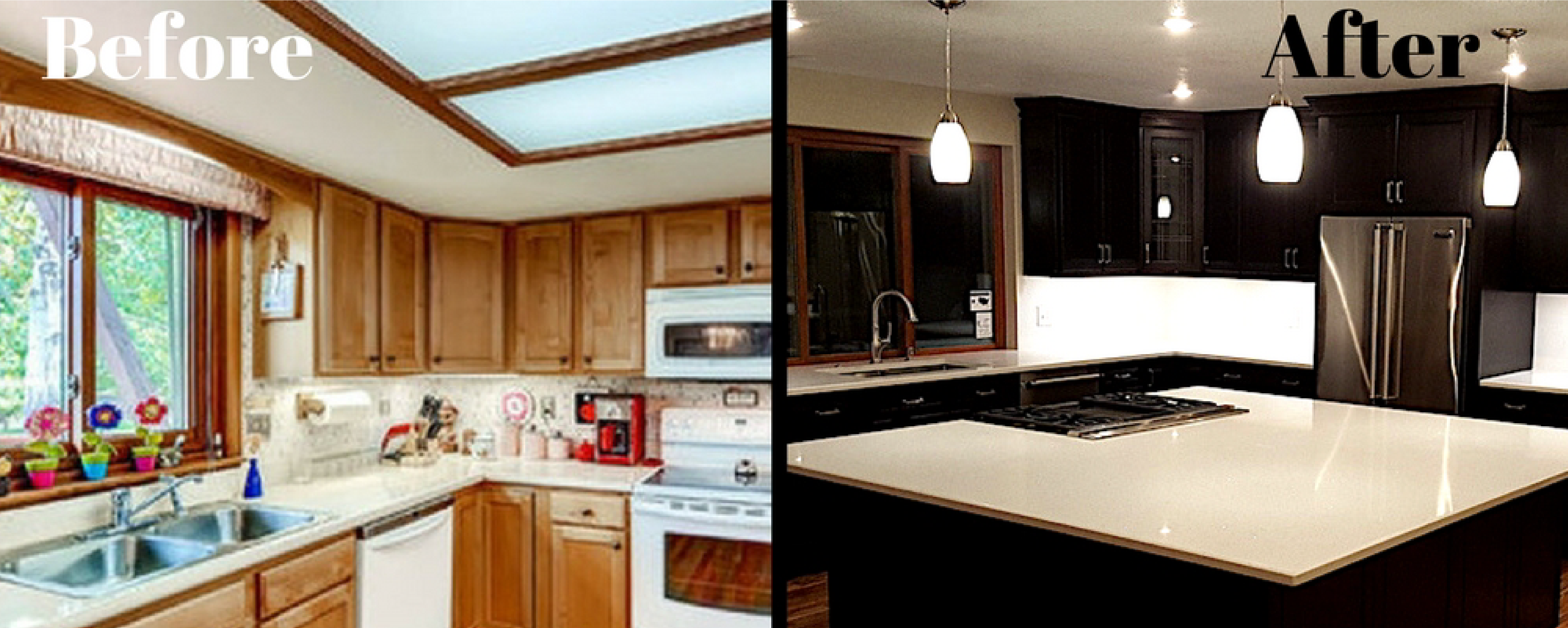 before and after kitchen remodel