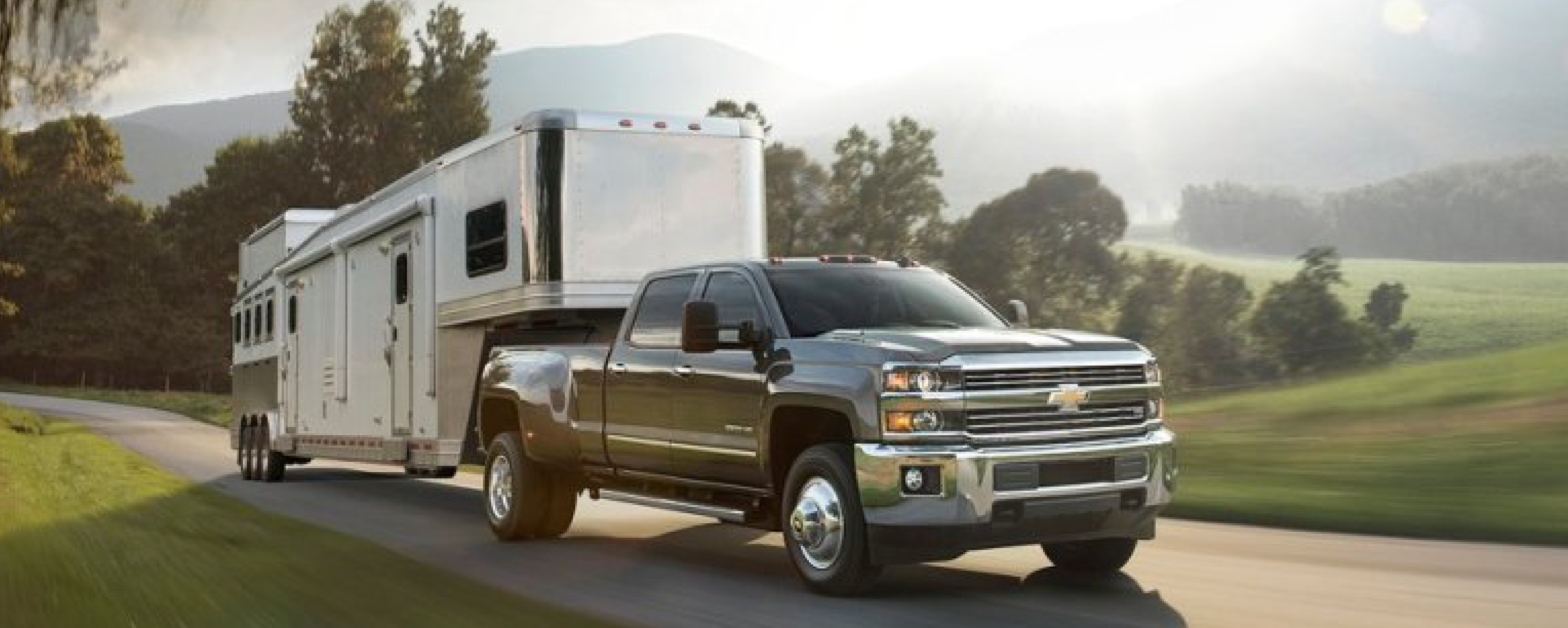 Truck towing a horse trailer