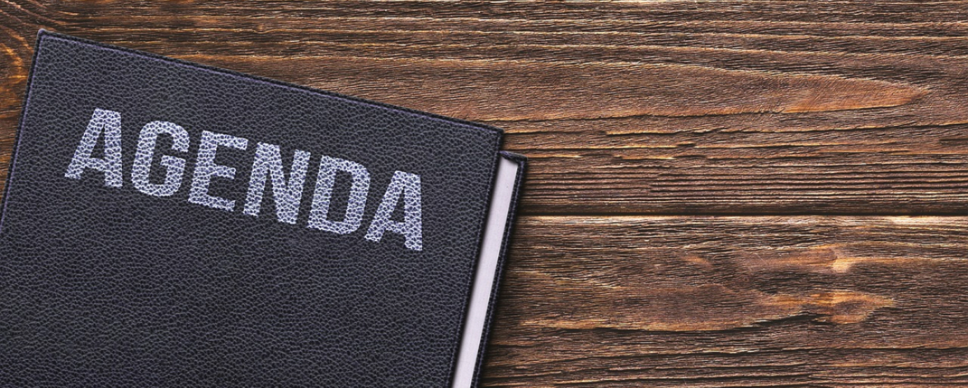 Notebook with the word Agenda