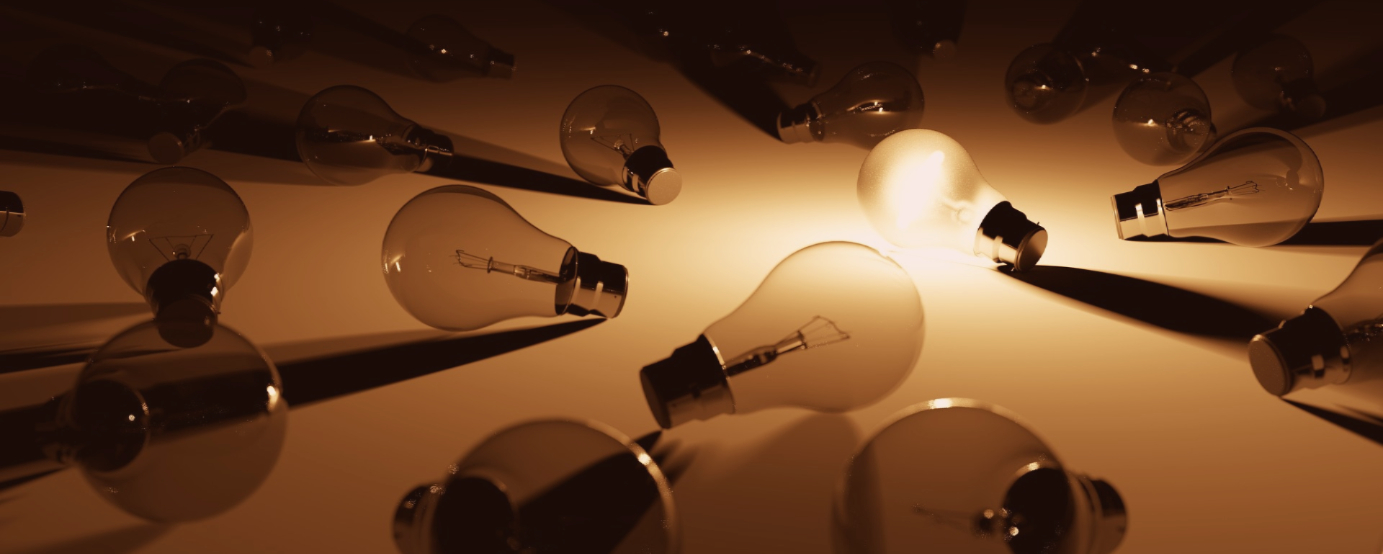 lightbulbs one is illuminated