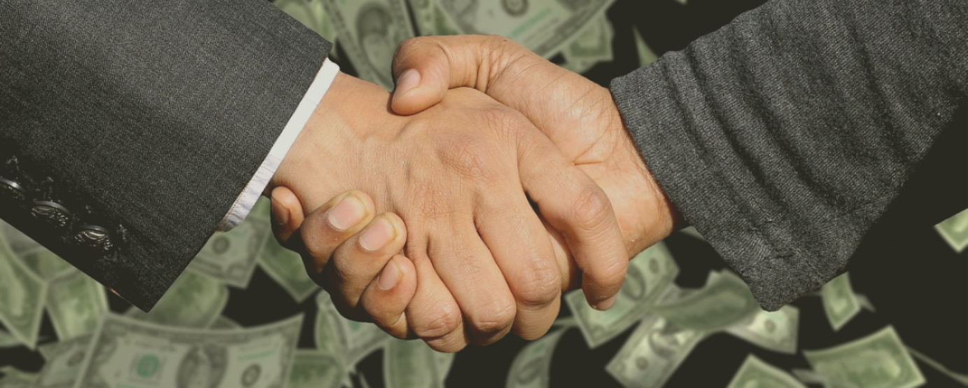 close up of handshake