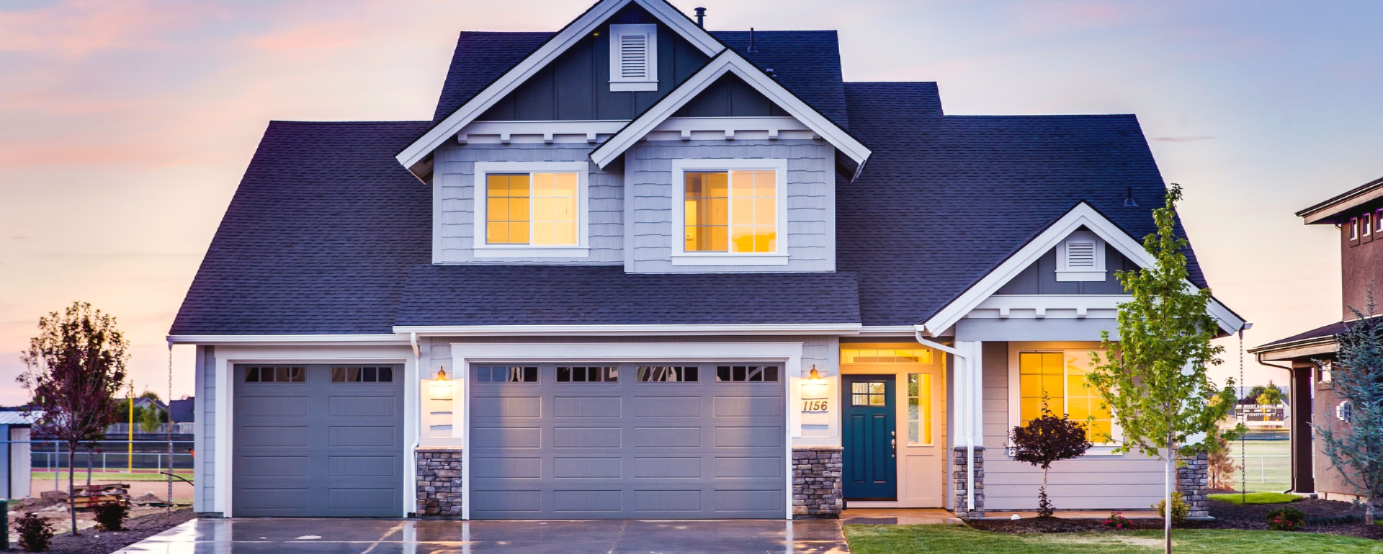 blue gray sided house