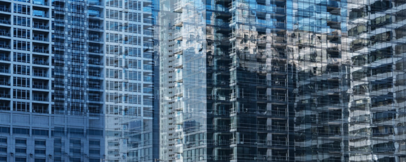 multiple tall glass buildings